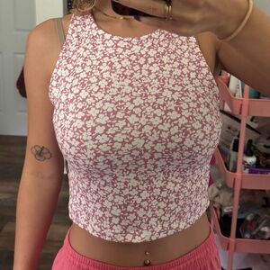 Gaze Pink Floral Crop Top